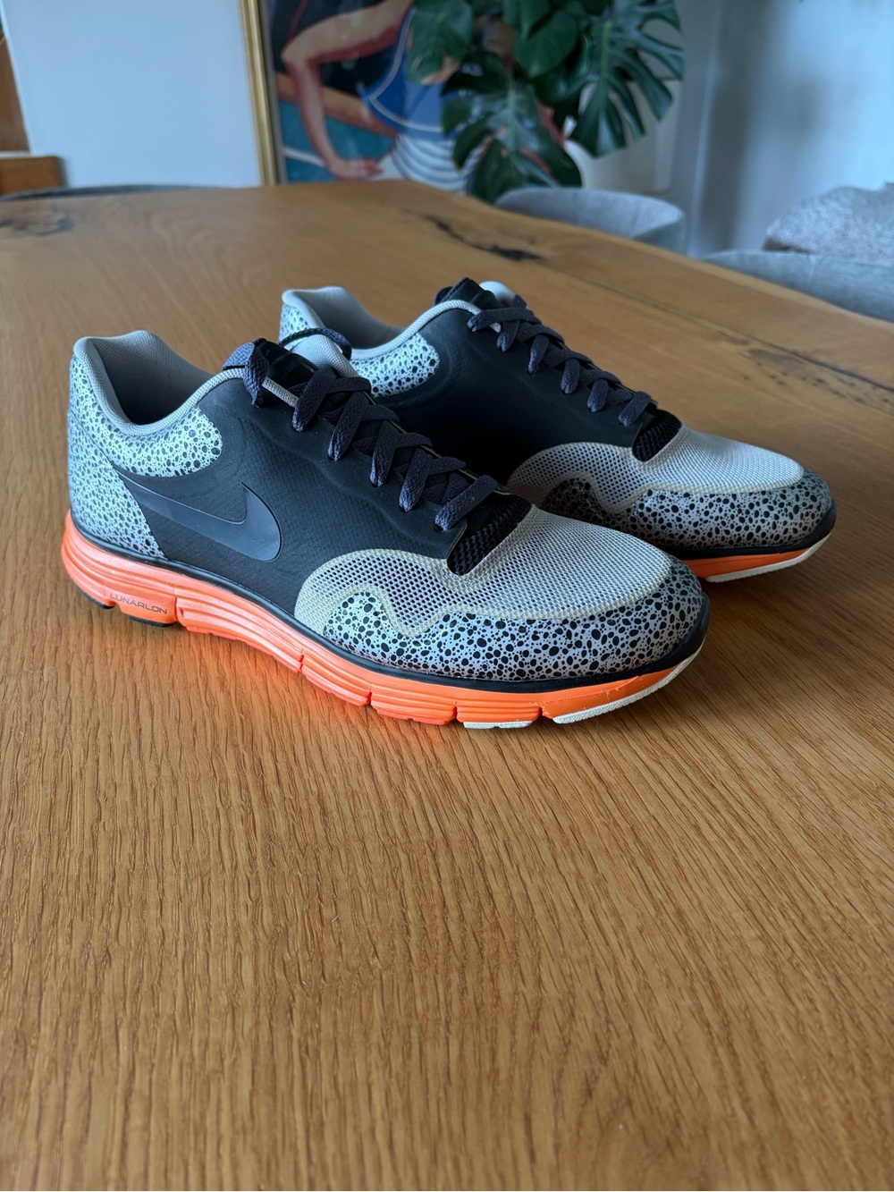 Nike Air Lunar Safari Fuse + Black Grey Silver Orange White - Size 11